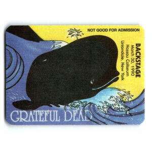 Grateful Dead Backstage Pass Black Whale And Ocean Waves Made For 1990 Tour